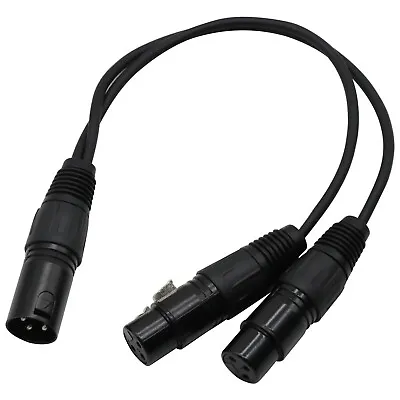 3-Pin XLR Male Plug To Dual 2 Female Jack Y Splitter Mic DJ Cable Adaptor 16 AWG • $8.69
