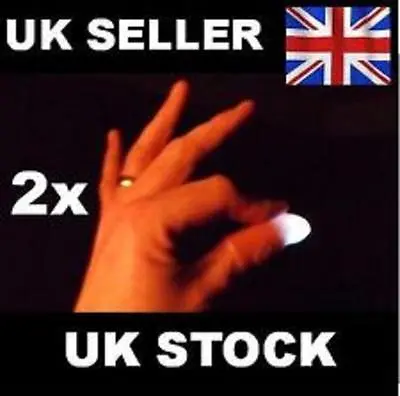 £2.99 • Buy 2x Magic Light Up Thumbs Fingers WHITE Trick Appearing Light Close Up Illusion