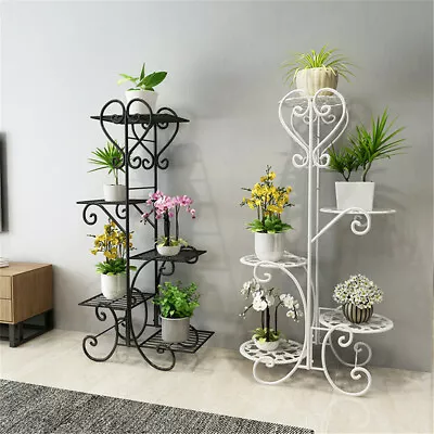 5 Tier Plant Pot Stand Display Shelf High Low Flower Shelves Metal Rack 50kg Lod • £21.92