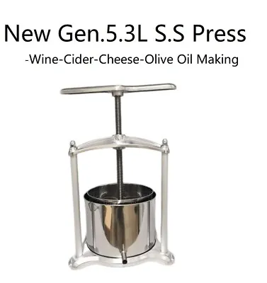 New Gen. 5.3L Multi-purpose Stainless Steel/Allumium Press For Wine/Cider/Cheese • $159
