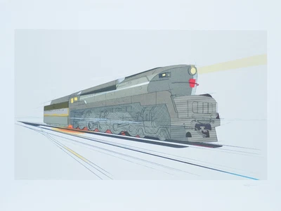 $295 • Buy Signed Raymond Loewy T-1 Locomotive Lithograph