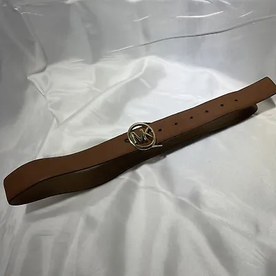 Michael Kors Women's Belt Light Brown Leather Gold Logo • $11.99