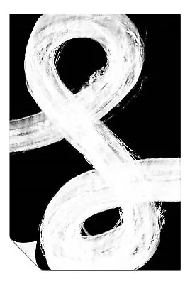 Black & White Curved Stroke Paint Colorsplash Poster Wall Art Home Decor • £9