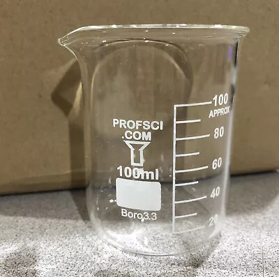 (LOT OF 12) 100ml Glass Beaker Laboratory Chemistry Lab Measuring Glassware • $39.95