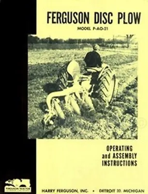 Massey Ferguson P AO 21 Disc Plow Operators Manual • $8.44