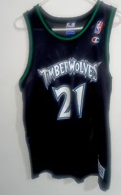 Vintage 90s Champion Minnesota Timberwolves Kevin Garnett 21 Jersey Youth XL • $29.95