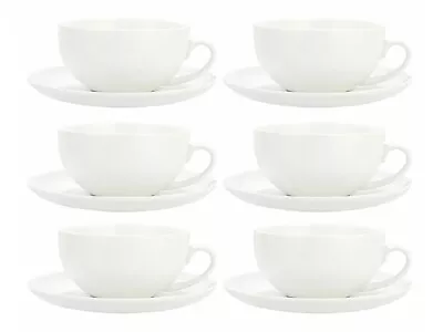 Set Of 6 Coffee Cups With Saucer Plates Hot Drink Tea Latte Espresso Cappuccino • £34.95