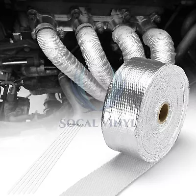 Silver Exhaust Pipe Insulation Thermal Heat Wrap 2 X50' Motorcycle Header • $20.66