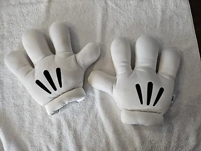 VINTAGE 10” PAIR Disney Mickey Mouse Mania White Plush Costume Gloves Hands • $12.99