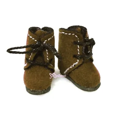 SBB008BRN 2.2cm Mini Shoes Flocked Boot BROWN Fit Middie Blythe Obitsu 11cm Doll • $7.95