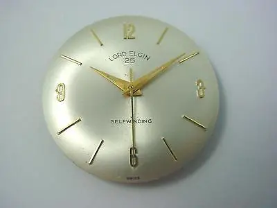 Lord Elgin 25 Selfwinding Vintage Watch Dial Pearl 29.92mm Hands Gold Markers • $49