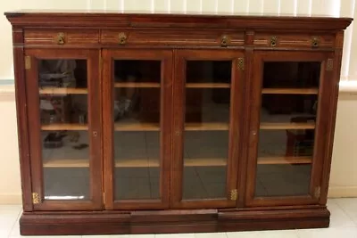 $2900 • Buy Antique 4 Door Bookcase Circa 1910 Solid English Oak Working Locks Quality