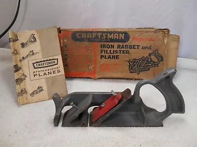 $39.99 • Buy Vintage Craftsman Iron Rabbet And Fillister Plane With Box