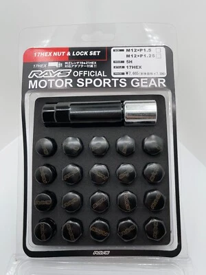 $99.95 • Buy Rays Volk Racing 17 Hex Wheels Lock Lug Nuts 12x1.25 Acorn Black Set