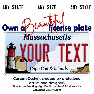 Massachusetts License Plate Cape Cod Custom Personalized YOUR TEXT Car Bike Tag • $18.99