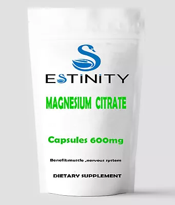 Magnesium Citrate 600mg - Capsules - High Strength • £5.99