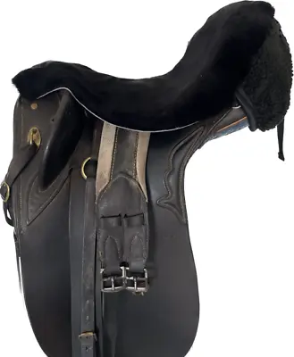 Sheepskin Seat Saver For Stock Or Swinging Fender Saddle Black AUSTRALIAN MADE • $85