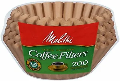 Melitta 62957 8To12 Cup Natural Brown Unbleached Basket Coffee Filters 200 Count • $11.75