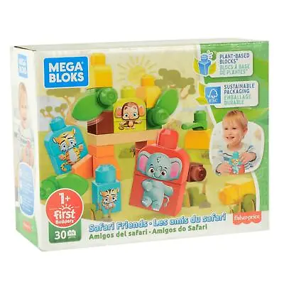 Safari Friends Building Blocks Plant Based Mega Bloks Mix Match Animals 30pc • £14.99