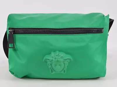 NEW Versace $900 Bright Green Nylon Medusa Belt Bag Waist Fanny Pack Purse • $496.39