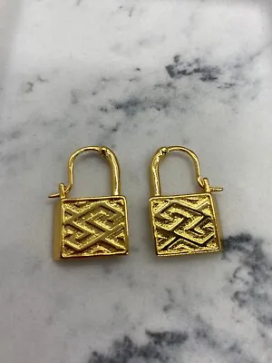 Auth VERSACE Lock Pendant Earrings - Pre Owned / KE3364 • $125.99