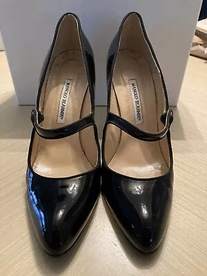 Manolo Blahnik Women’s Size 42 Black Patent Leather Heels Pumps Needs Repair • $100