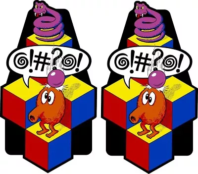 Qbert Arcade Side Art Decal 2pc Set Contour Cut Highest Quality On EBay • $55