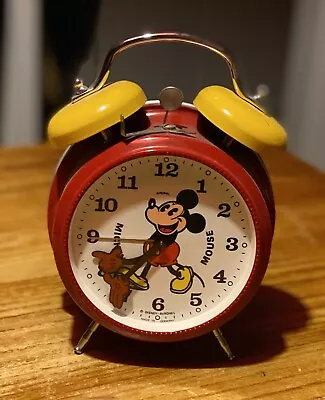 Vintage MICKEY MOUSE Alarm Clock Walt Disney Production Bradley Made In Germany • £20