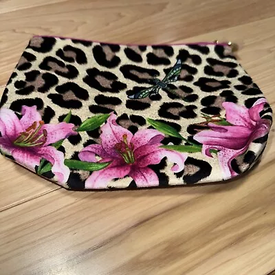 Estee Lauder Leopard Floral Print  Makeup Cosmetic Zipper Bag Travel Size - NEW • $19