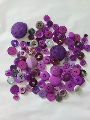 Lot Of Vintage Purple Buttons Plastic Fabric Mixed Assortment Lot Of 50+ • $14.95