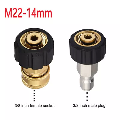 2Pcs Pressure Washer Adapter Set M22 3/8  Quick Connect For Power Washer Hose • $12.57