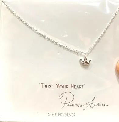 Disney Parks Collection STERLING Silver Necklace Aurora Sleeping Beauty Crown  • $14.95