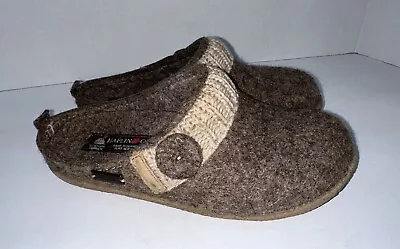 Haflinger Grizzly Clogs 37 Brown Wool Cork Slip On Mules Shoes Women 6 • $59.99