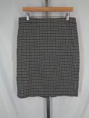 J Crew Factory Houndstooth Wool Blend Pencil Skirt Size 10  • $21.21