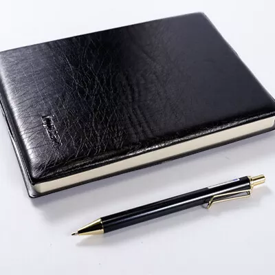 Black PU Leather Journal Lined Business Office Notebook Paper Writing Diary 192P • $16.99