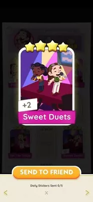 1 X Sweet Duets 4 Star Sticker  Monopoly Go!   • $4.35