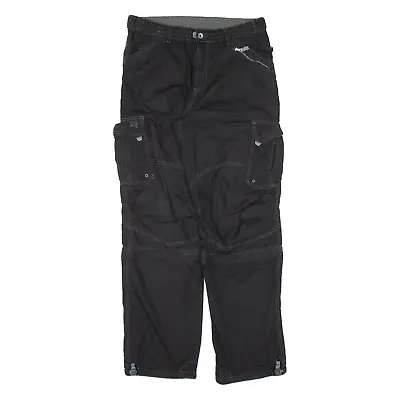 NO NAME Cargo Zip-off Mens Trousers Black Relaxed Straight W33 L32 • £12.99