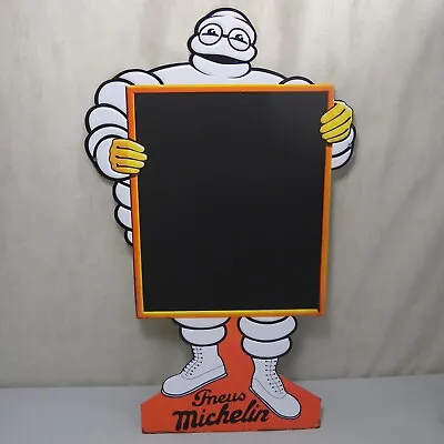 Michelin Tires Bibendum Man Die-Cut Metal Sign Chalkboard 2003 Gasoline VTG • $74.95