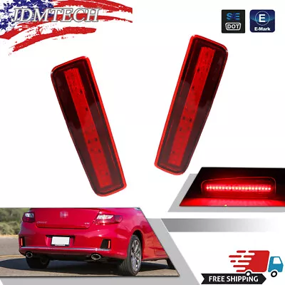 For 2013-15 Honda Accord Coupe Red Lens Rear Reflector Foglight Tail Brake Lamps • $29.99