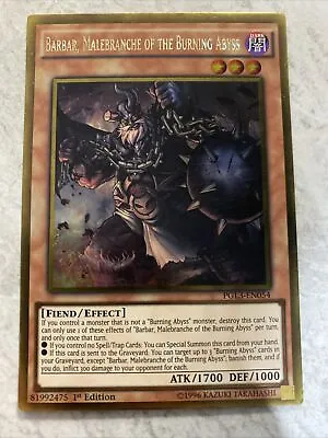 Yugioh - Barbar Malebranche Of The Burning Abyss - PGL3-EN054 - Gold Rare 1st • $2.88