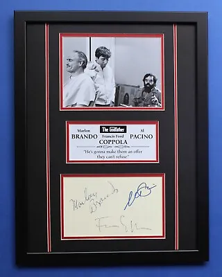 THE GODFATHER Coppola Pacino & Brando AUTOGRAPHS Framed Artistic Display • $64.95