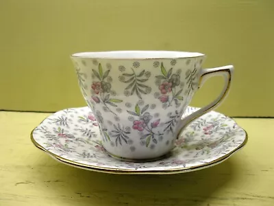 Vintage ROSINA Bone China England Cup & Saucer Floral Chintz Design W/ Gold Trim • $21.99