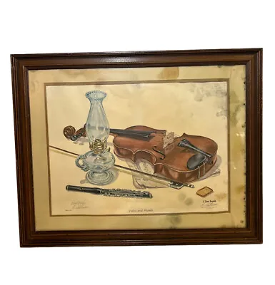 Double Pencil Signed Violin & Piccolo By C. Don Ensor Art Print 29 X 23” • $33.99