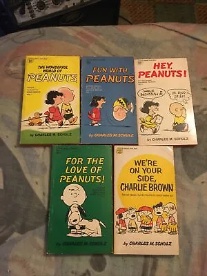 5 Peanuts Paperbacks Hey Peanuts Fun With Peanuts And More Charles Shulz 1960s • $19.99