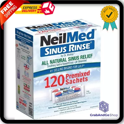 NeilMed Sinus Rinse - Saline Nasal Rinse Natural Sinus & Allergy Relief 120 S UK • £31.99