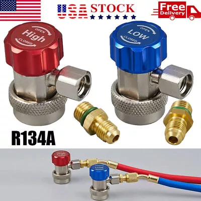 R134a Quick Coupler Adapter Adjustable High/Low Side Car AC HVAC Conversion Kit • $15.99