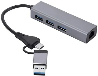 $13.50 • Buy USB 3.0 And USB-C 3-PORT HUB Gigabit Ethernet Network Adapter Type-C *NSW STOCK*