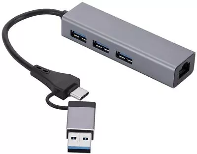 $13.50 • Buy USB 3.0 And USB-C Gigabit 3-PORT HUB Ethernet Network Adapter Type-C *NSW STOCK*