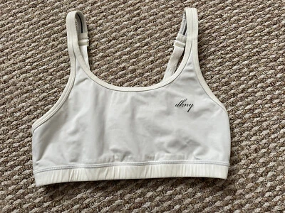 £6.99 • Buy DKNY GIRLS WOMENS Sport  BRA   Top White / Grey 34 UK 75 EUR