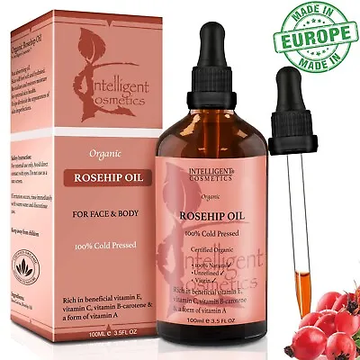£16.95 • Buy Rosehip Oil Organic Cold Pressed Pure Virgin Rose Hip Face Body Stretch Mark 